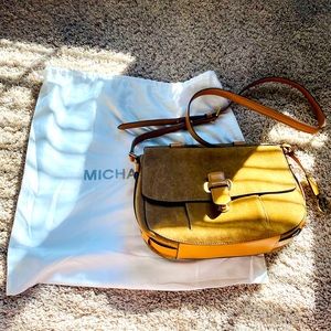 Michael Kors suede and leather crossbody handbag EUC